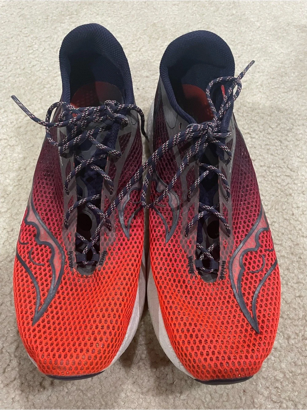 Saucony Endorphin Pro 3 Red and Navy Mesh Running Sneakers Men’s Size 13